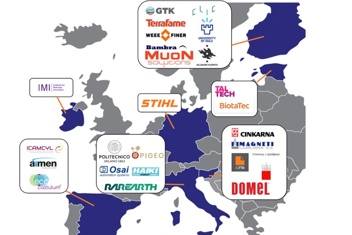 Opigeo membro di una hub europea per il recupero delle materie prime critiche